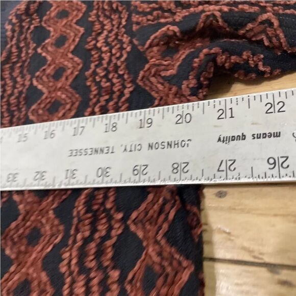 Vintage MIMOSA USA Open Cardigan Chunk Knit Brown Black Rayon Blend Gran Retro L - Picture 9 of 16